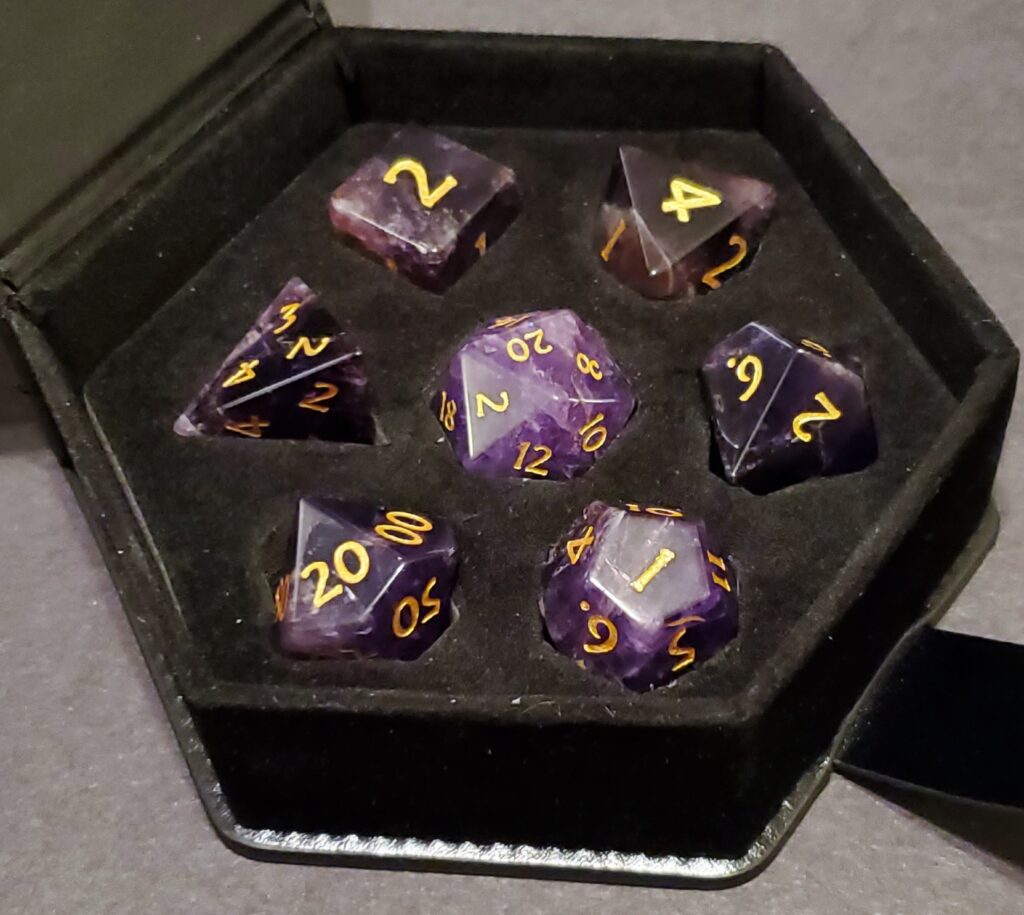 Amethyst Dice Set - Purple Rain