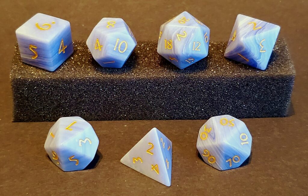 Blue Agate Dice Set - Icy Blade