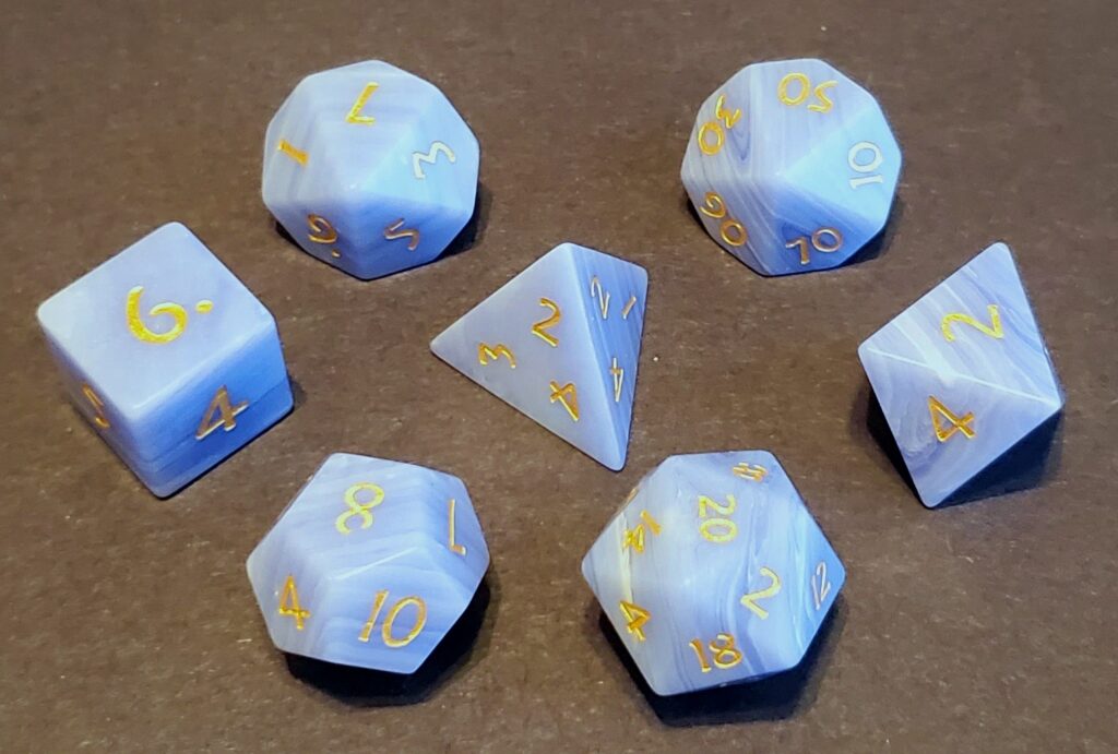 Blue Agate Dice Set - Icy Blade