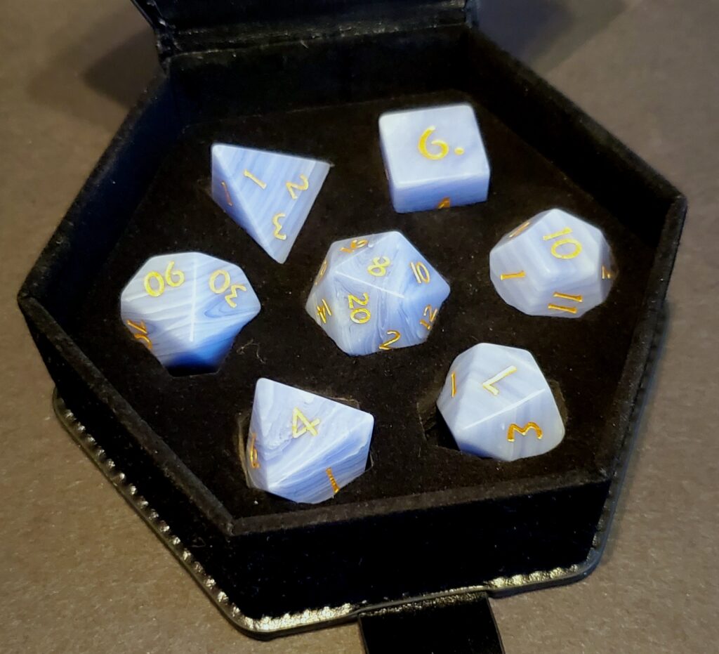 Blue Agate Dice Set - Icy Blade