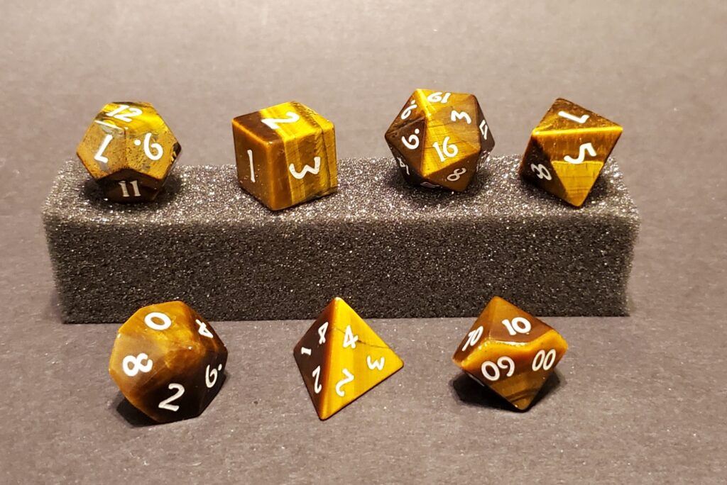 Tiger's Eye Dice Set - Mystic Sands