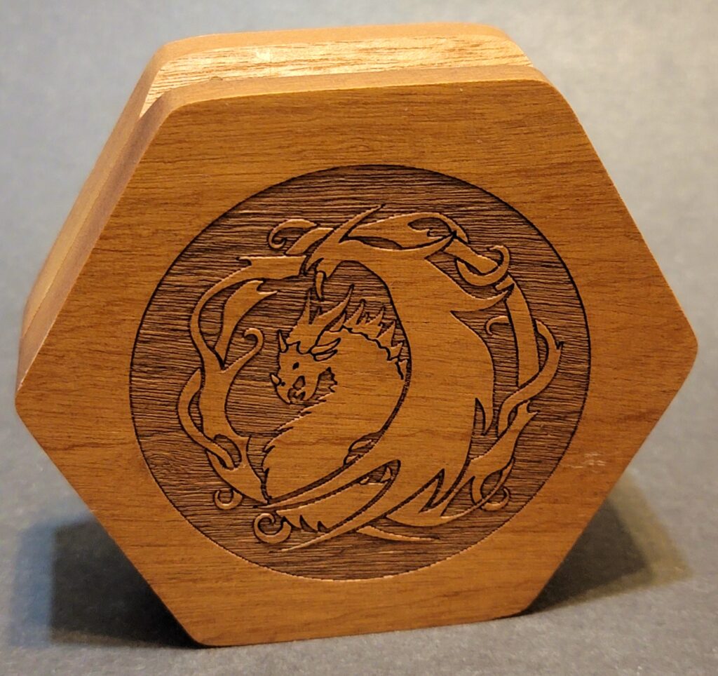 Engraved Dark Wooden Wyrm Box