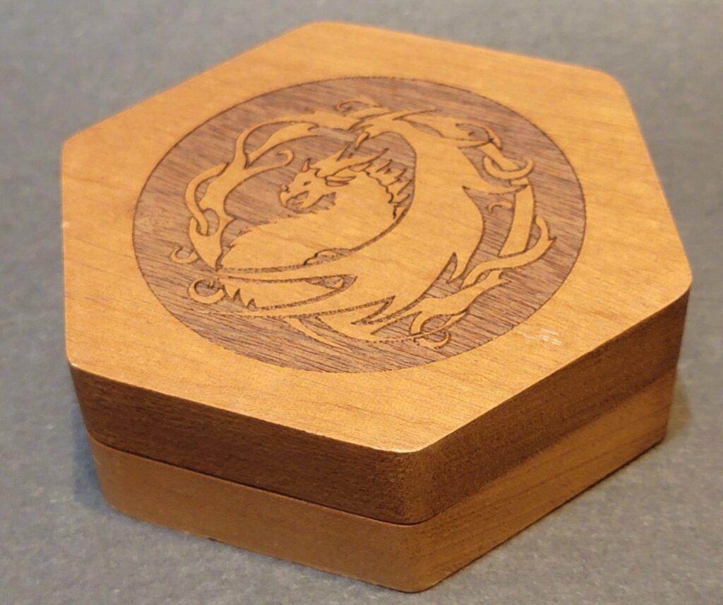 Engraved Dark Wooden Wyrm Box