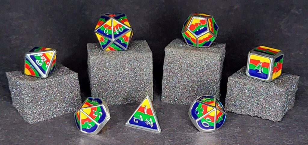 Pride Dice Solid Metal Set