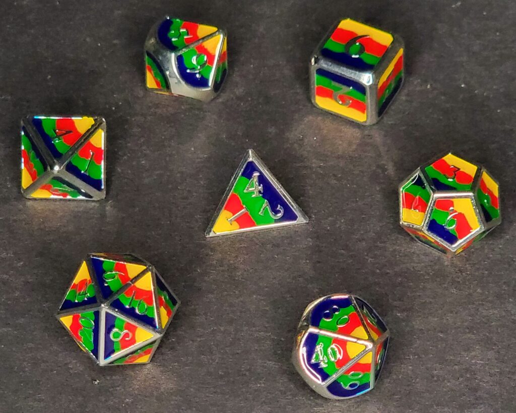 Pride Dice Solid Metal Set